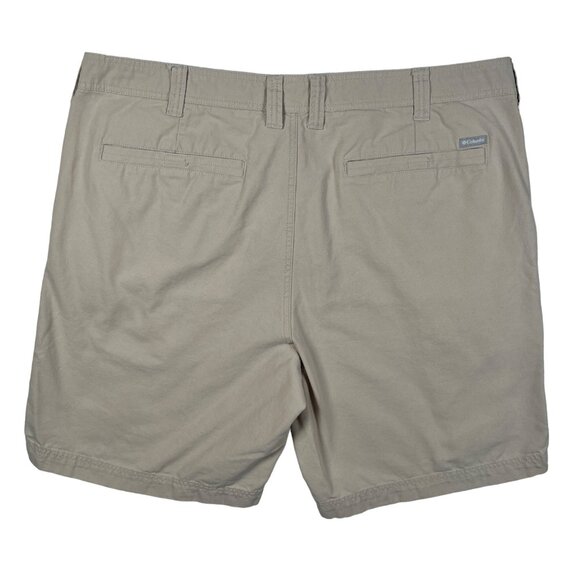 Columbia Shorts Men's Slash Pocket Flat Front 100% Cotton Chinos Tan 42 - Picture 11 of 14
